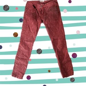 Free People deep rose textured jeans
